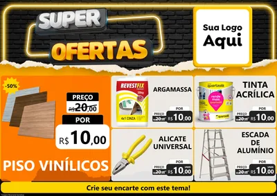Modelo de Encarte para Encarte A4 Horizontal com o tema Super Ofertas para Material para Construção