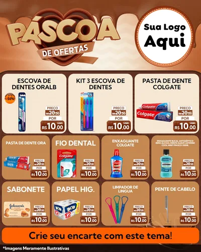 Modelo de Rede Social para Feed Instagram com o tema Páscoa de Ofertas para Higiene Pessoal
