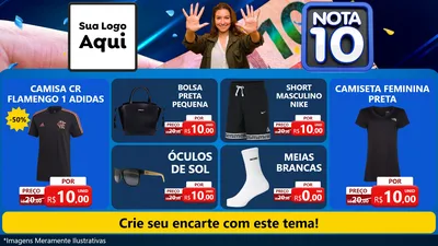 Modelo de TV para TV Horizontal com o tema Nota 10 para Roupas e acessórios
