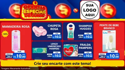 Modelo de TV para TV Horizontal com o tema Ofertas Especiais de Junho para Bebês