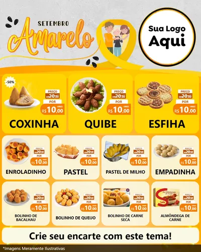 Modelo de Rede Social para Feed Instagram com o tema Setembro Amarelo para Salgadaria