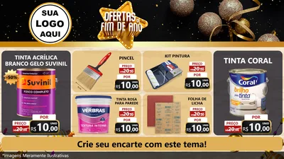 Modelo de TV para TV Horizontal com o tema Ofertas de Fim de Ano para Tintas e Ferramentas