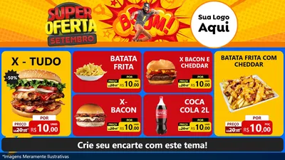 Modelo de TV para TV Horizontal com o tema Super Oferta Setembro para Hamburgueria