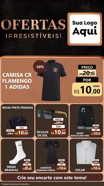 Modelo de Rede Social para Stories com o tema Ofertas Irresistíveis! para Roupas e acessórios