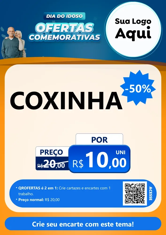Modelo de Cartaz para Cartaz A4 Vertical com o tema Dia do Idoso para Salgadaria