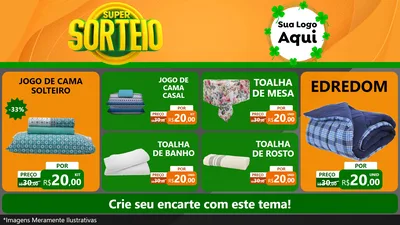 Modelo de TV para TV Horizontal com o tema Super Sorteio para Cama, Mesa e Banho