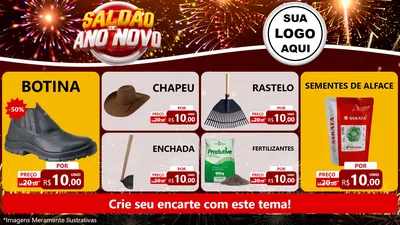 Modelo de TV para TV Horizontal com o tema Saldão de Ano Novo para Agropecuária