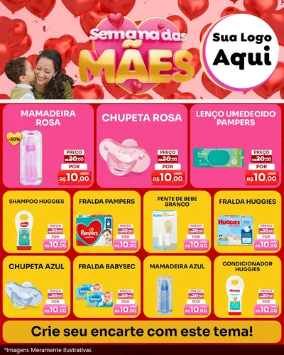 Modelo de Rede Social para Feed Instagram com o tema Semana Das Mães para Bebês