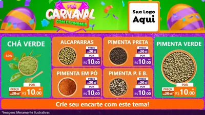 Modelo de TV para TV Horizontal com o tema Pré-Carnaval Com Economia para Produtos Naturais
