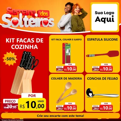 Modelo de Rede Social para Feed Facebook com o tema Semana dos Solteiros para Utilidades Domésticas