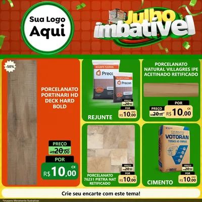 Modelo de Rede Social para Feed Facebook com o tema Julho Imbatível para Pisos e revestimentos