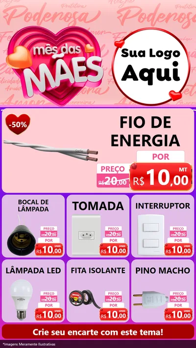 Modelo de Rede Social para Stories com o tema Mês Das Mães para Materiais Elétricos