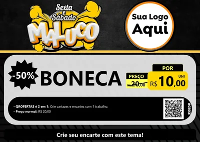 Modelo de Cartaz para Cartaz A4 Horizontal com o tema Sexta e Sábado Maluco para Brinquedos
