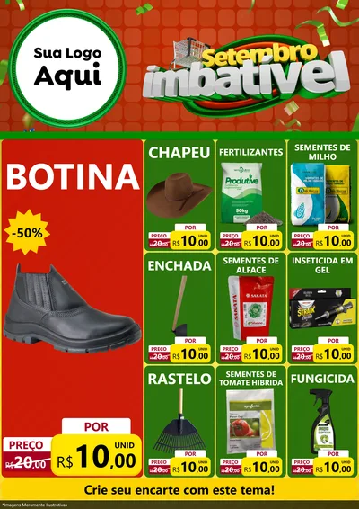 Modelo de Encarte para Encarte A4 Vertical com o tema Setembro Imbatível para Agropecuária