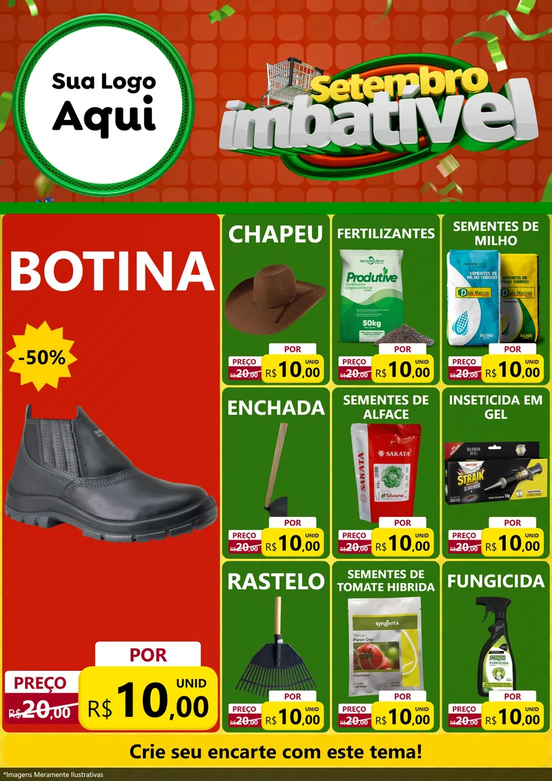 Modelo de Encarte para Encarte A4 Vertical com o tema Setembro Imbatível para Agropecuária