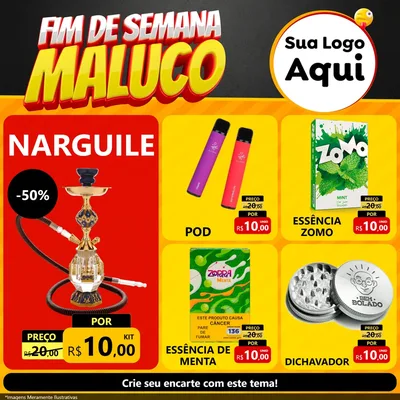 Modelo de Rede Social para Feed Facebook com o tema Final de Semana Maluco para Tabacaria