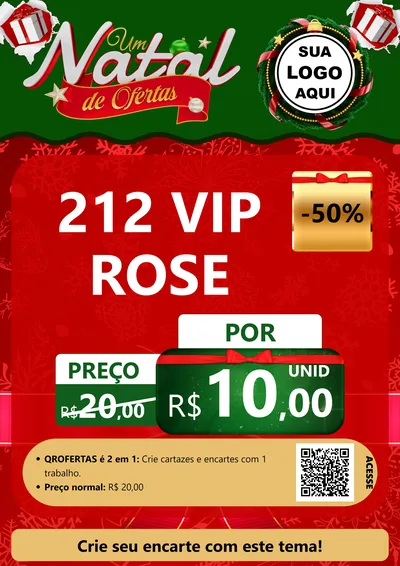 Modelo de Cartaz para Cartaz A4 Vertical com o tema Um Natal de Ofertas para Perfumes
