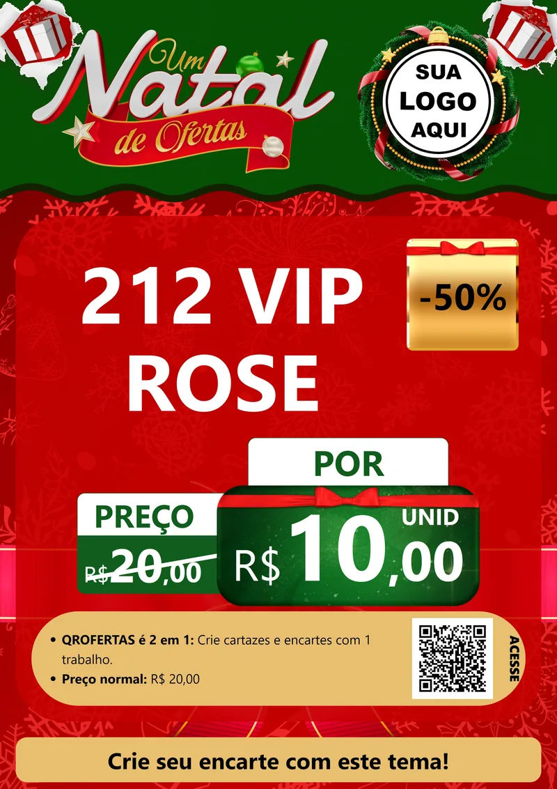 Modelo de Cartaz para Cartaz A4 Vertical com o tema Um Natal de Ofertas para Perfumes