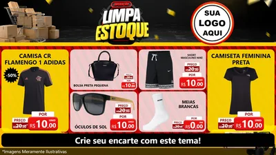 Modelo de TV para TV Horizontal com o tema Operação Limpa Estoque para Roupas e acessórios