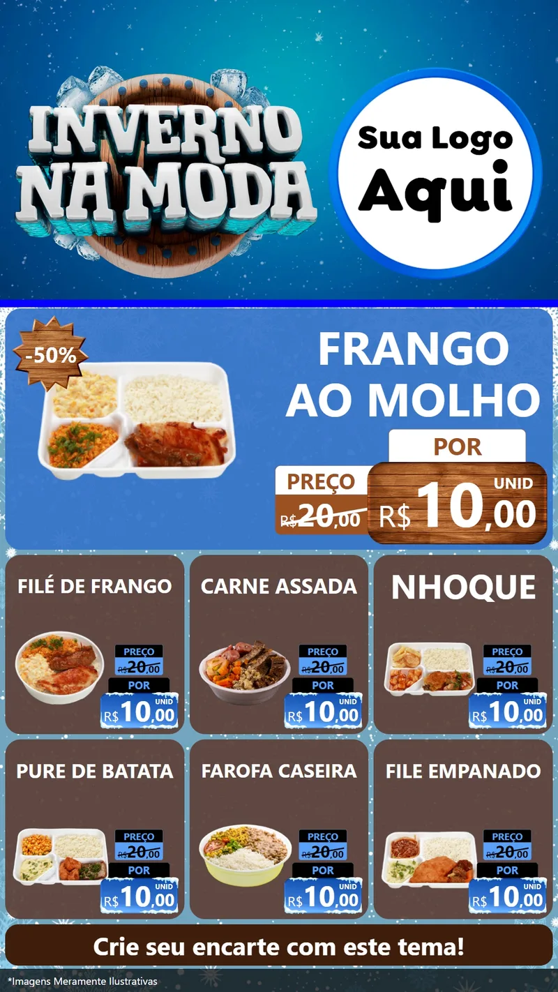 Modelo de Rede Social para Stories com o tema Inverno na Moda para Restaurante