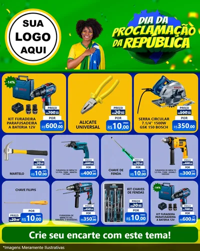 Modelo de Rede Social para Feed Instagram com o tema Dia Da Proclamação Da República para Maquinas e Ferramentas