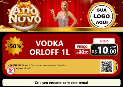 Modelo de Cartaz para Cartaz A4 Horizontal com o tema Super Ano Novo para Distribuidora de bebidas
