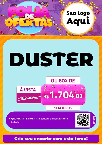 Modelo de Cartaz para Cartaz A4 Vertical com o tema Folia de Ofertas para Concessionaria de Carros