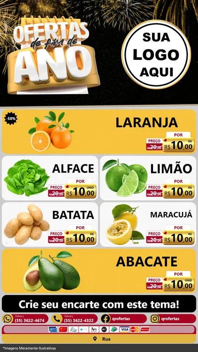Modelo de TV para TV Vertical com o tema Ofertas de Fim de Ano para Hortifrúti