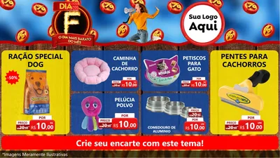 Modelo de TV para TV Horizontal com o tema Dia F - O Dia Mais Barato Do Mês para Pet Shop