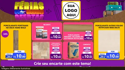 Modelo de TV para TV Horizontal com o tema Férias com Grandes Ofertas para Pisos e revestimentos