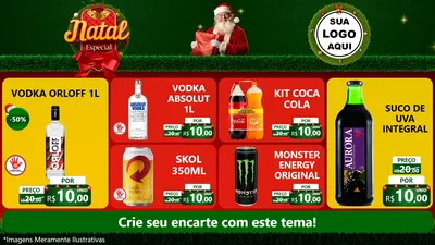 Modelo de TV para TV Horizontal com o tema Natal Especial para Distribuidora de bebidas