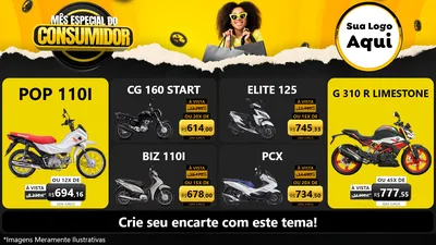 Modelo de TV para TV Horizontal com o tema Mês Especial do Consumidor para Concessionaria de Motos