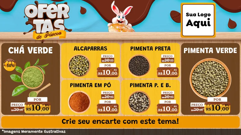 Modelo de TV para TV Horizontal com o tema Ofertas de Páscoa para Produtos Naturais