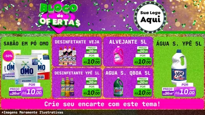 Modelo de TV para TV Horizontal com o tema Bloco de Ofertas para Produtos de Limpeza