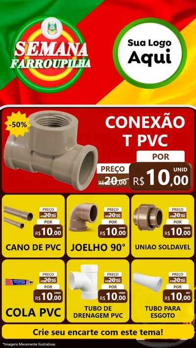 Modelo de Rede Social para Stories com o tema Semana Farroupilha para Tubos e conexões