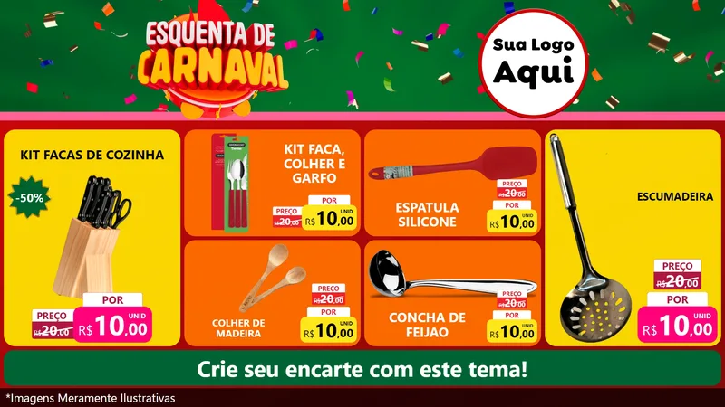 Modelo de TV para TV Horizontal com o tema Esquenta de Carnaval para Utilidades Domésticas