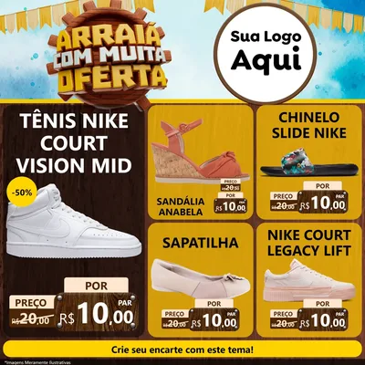Modelo de Rede Social para Feed Facebook com o tema Ofertas de São João - Junina para Calçados