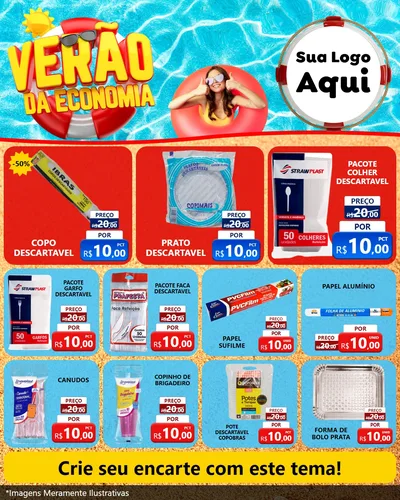 Modelo de Rede Social para Feed Instagram com o tema Verão da Economia para Embalagens