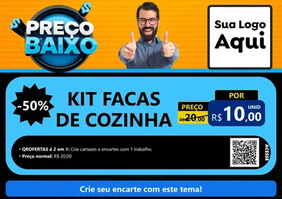 Modelo de Cartaz para Cartaz A4 Horizontal com o tema Preço Baixo para Utilidades Domésticas