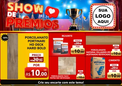 Modelo de Encarte para Encarte A4 Horizontal com o tema Show de Prêmios para Pisos e revestimentos