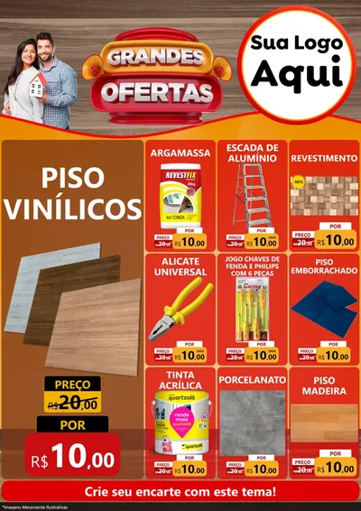 Modelo de Encarte para Encarte A4 Vertical com o tema Grandes Ofertas para Material para Construção