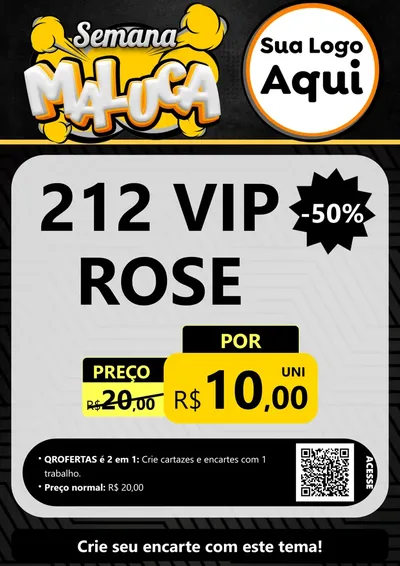Modelo de Cartaz para Cartaz A4 Vertical com o tema Semana Maluca para Perfumes