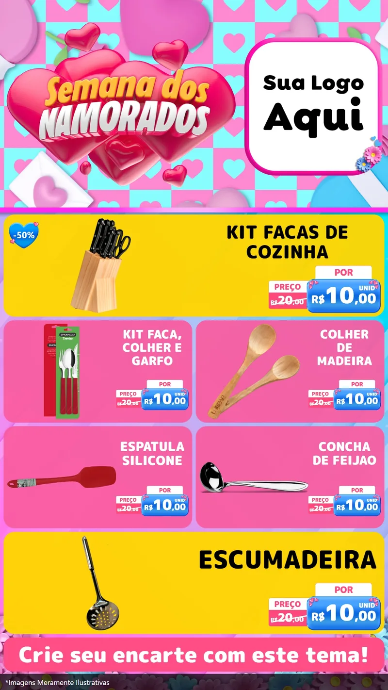 Modelo de TV para TV Vertical com o tema Semana dos Namorados para Utilidades Domésticas