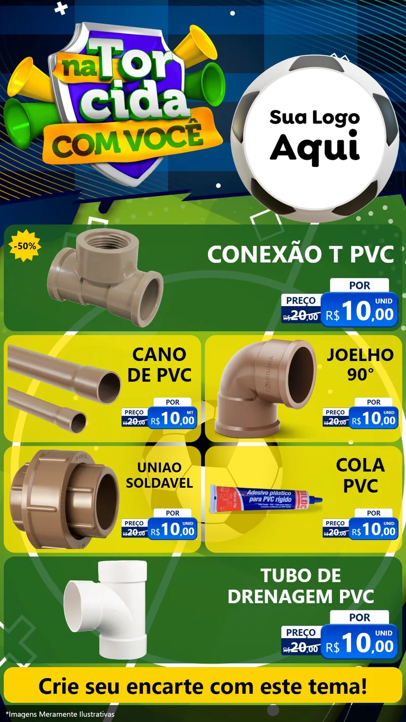 Modelo de TV para TV Vertical com o tema Na Torcida Com Você - Copa para Tubos e conexões