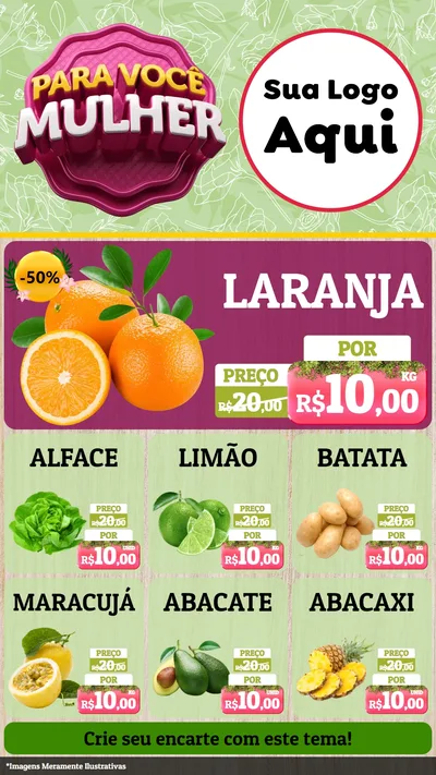 Modelo de Rede Social para Stories com o tema Para Você Mulher para Hortifrúti