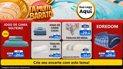 Modelo de TV para TV Horizontal com o tema Está Muito Barato para Cama, Mesa e Banho