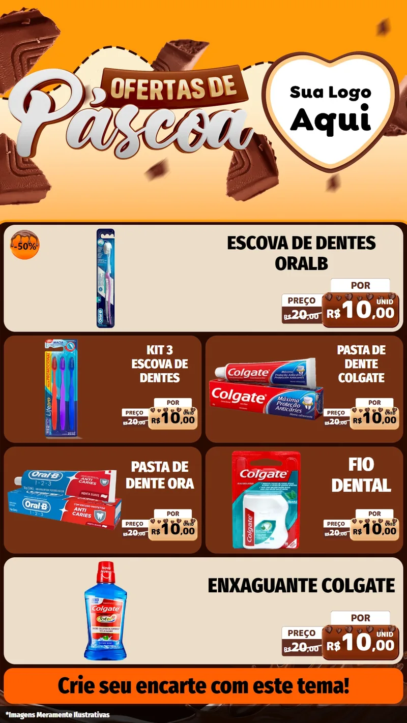 Modelo de TV para TV Vertical com o tema Ofertas de Páscoa para Higiene Pessoal