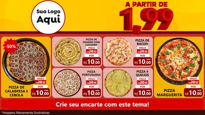 Modelo de TV para TV Horizontal com o tema A Partir de Um e Noventa e Nove - 1,99 para Pizzaria