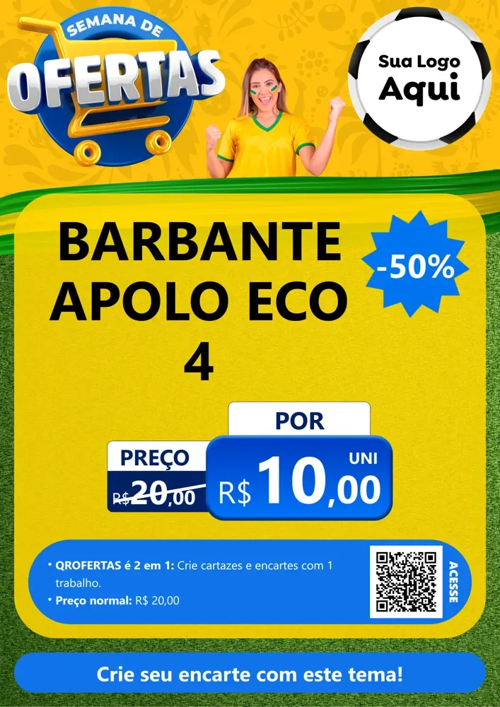 Modelo de Cartaz para Cartaz A4 Vertical com o tema Semana de Ofertas - Copa para Armarinho e Aviamentos