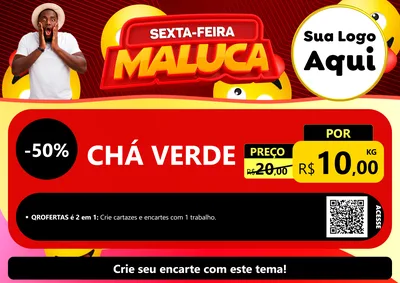 Modelo de Cartaz para Cartaz A4 Horizontal com o tema Sexta-feira Maluca para Produtos Naturais